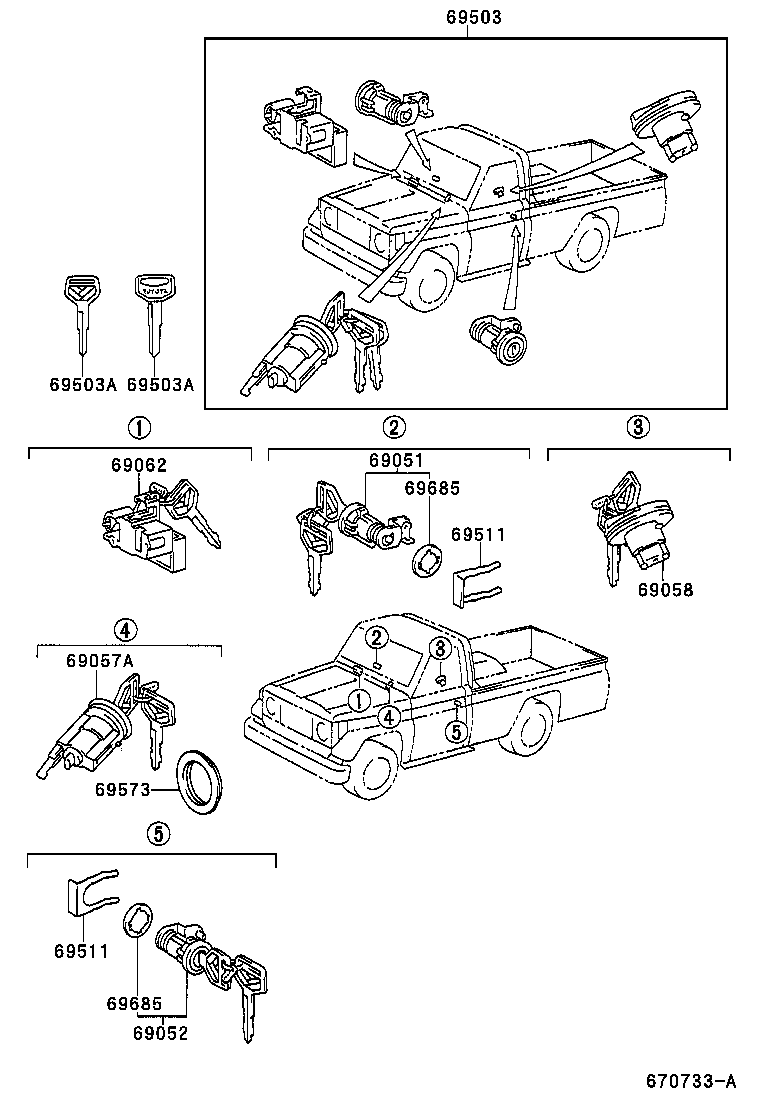  LAND CRUISER 70 |  LOCK CYLINDER SET