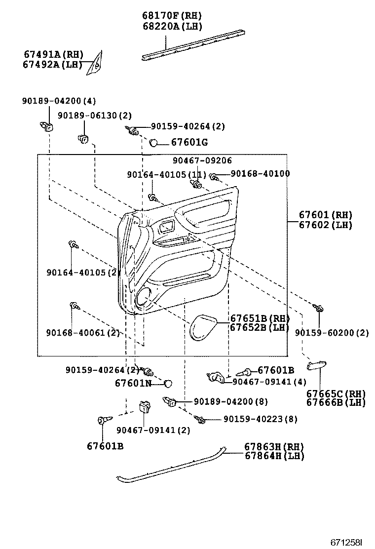  LAND CRUISER 100 105 |  FRONT DOOR PANEL GLASS