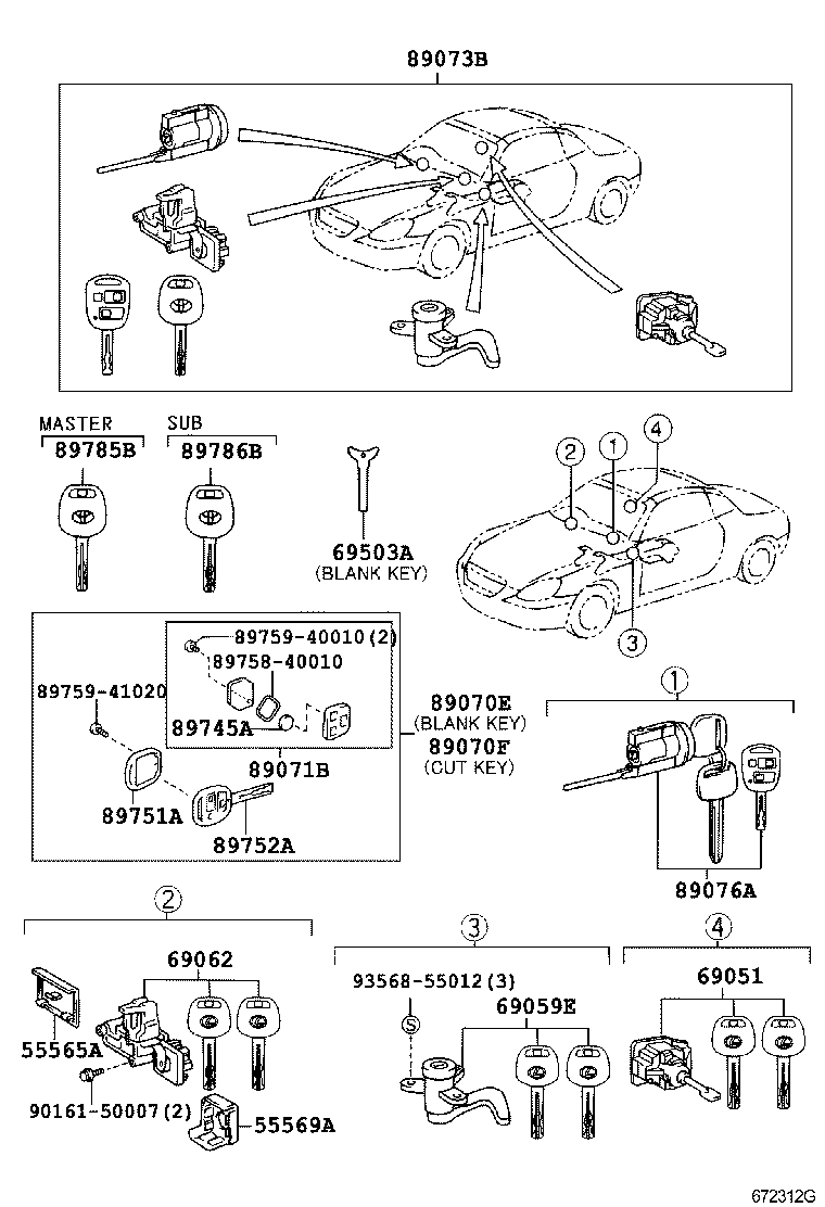  SC430 |  LOCK CYLINDER SET