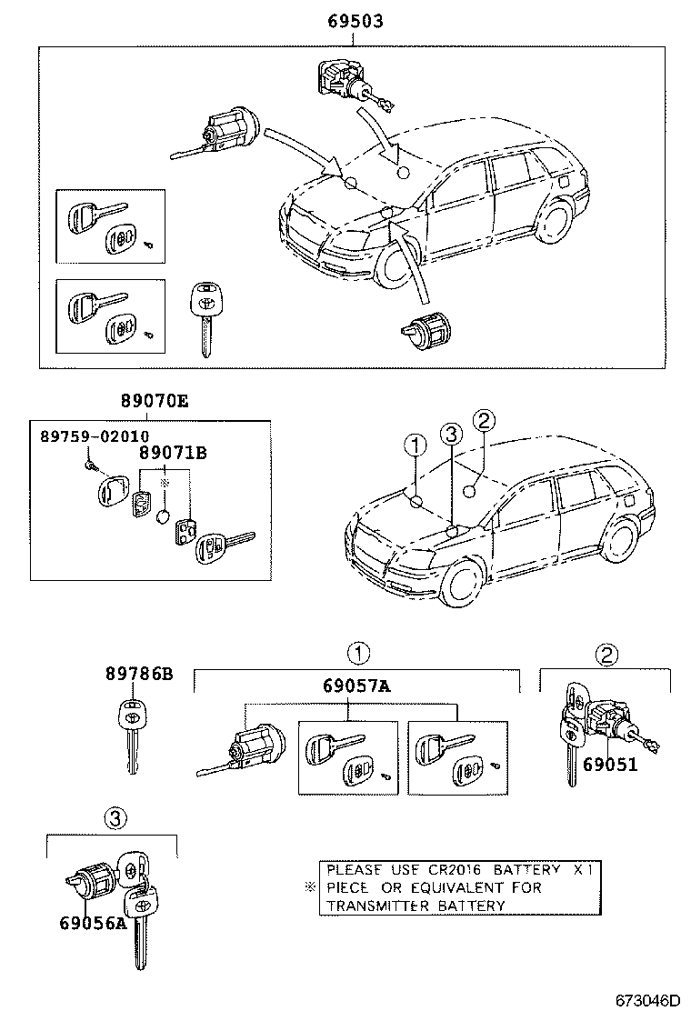  AVENSIS |  LOCK CYLINDER SET