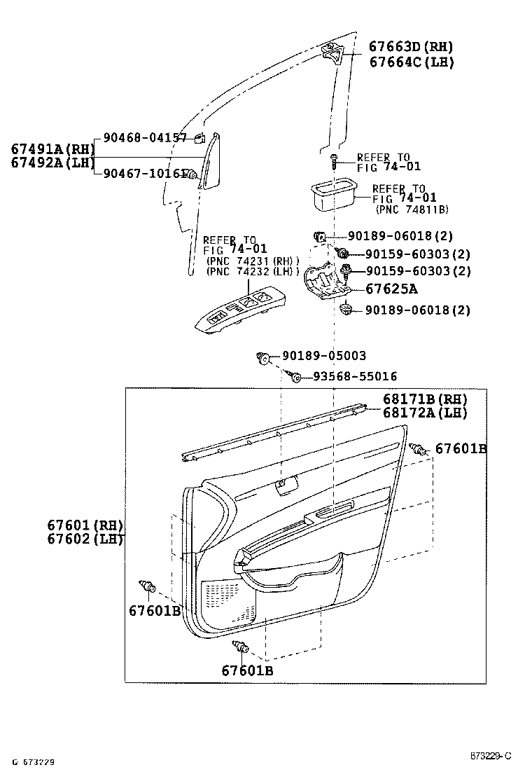  PRIUS |  FRONT DOOR PANEL GLASS