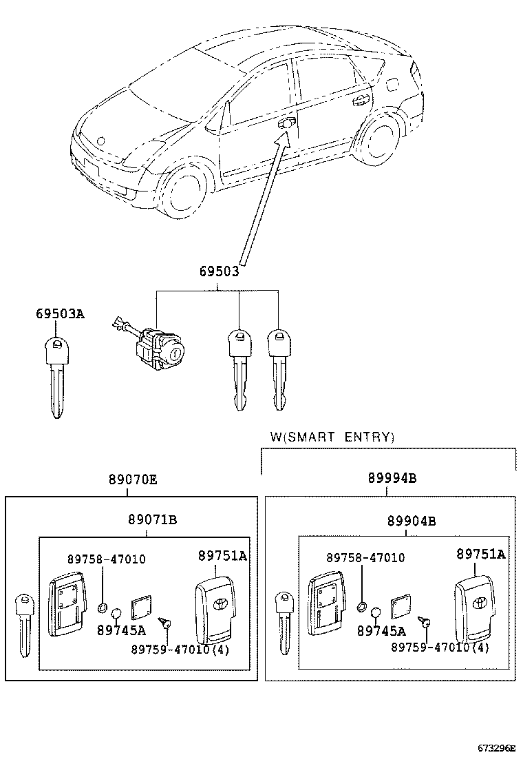  PRIUS |  LOCK CYLINDER SET