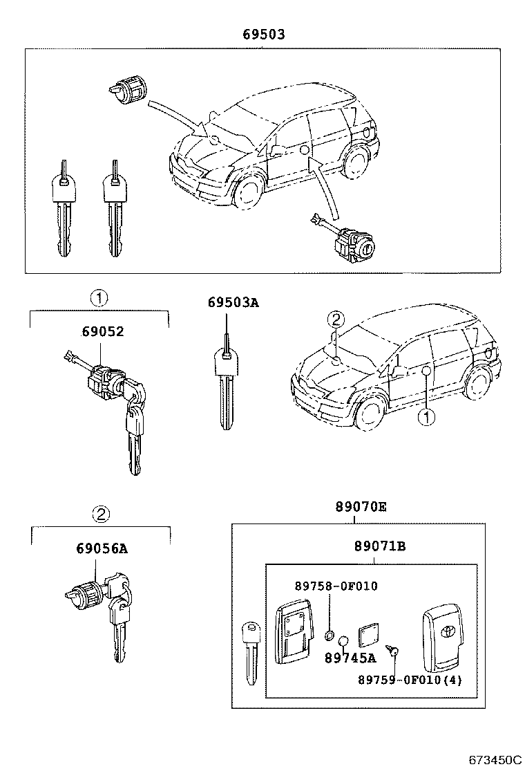  COROLLA VERSO |  LOCK CYLINDER SET