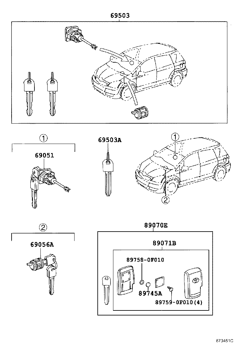  COROLLA VERSO |  LOCK CYLINDER SET