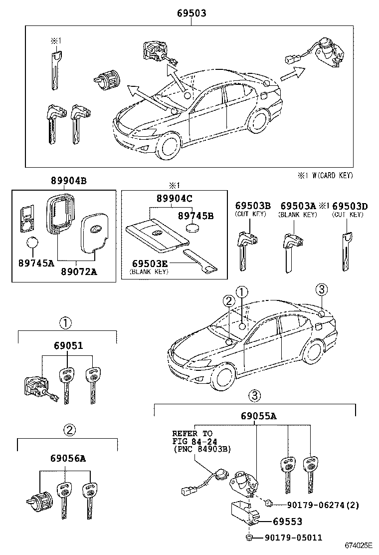  IS250 350 2 D |  LOCK CYLINDER SET