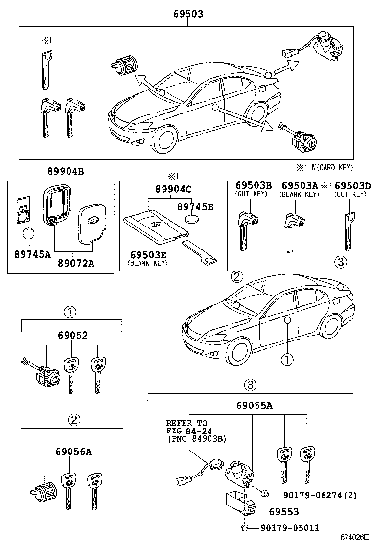  IS250 350 2 D |  LOCK CYLINDER SET