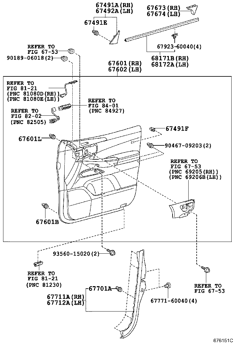  LX570 |  FRONT DOOR PANEL GLASS