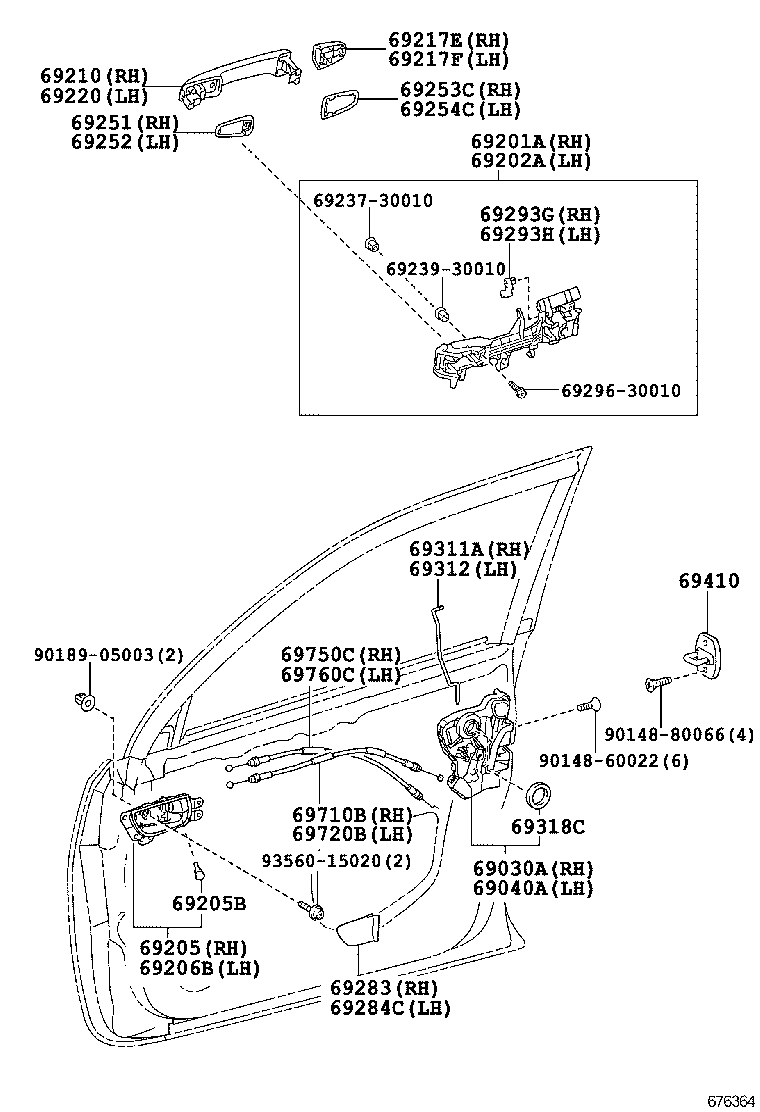  GX460 |  FRONT DOOR LOCK HANDLE