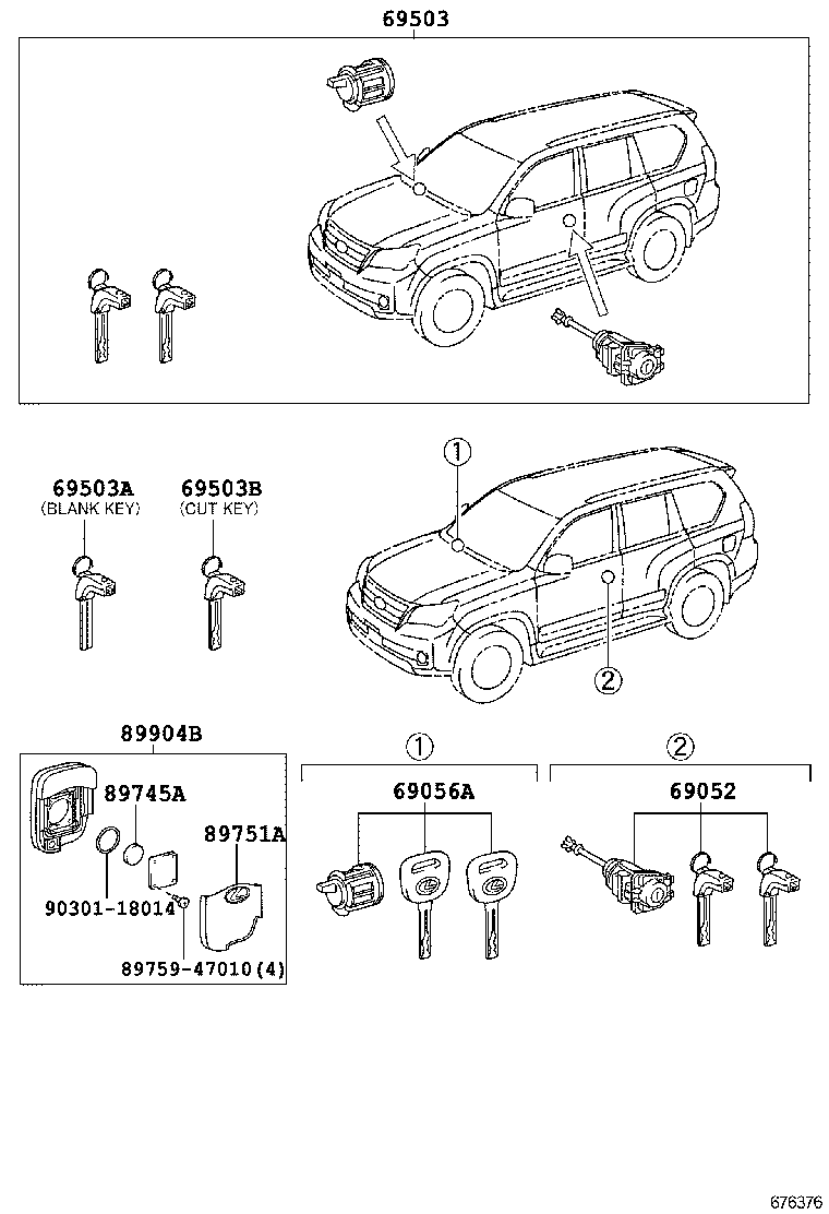  GX460 |  LOCK CYLINDER SET