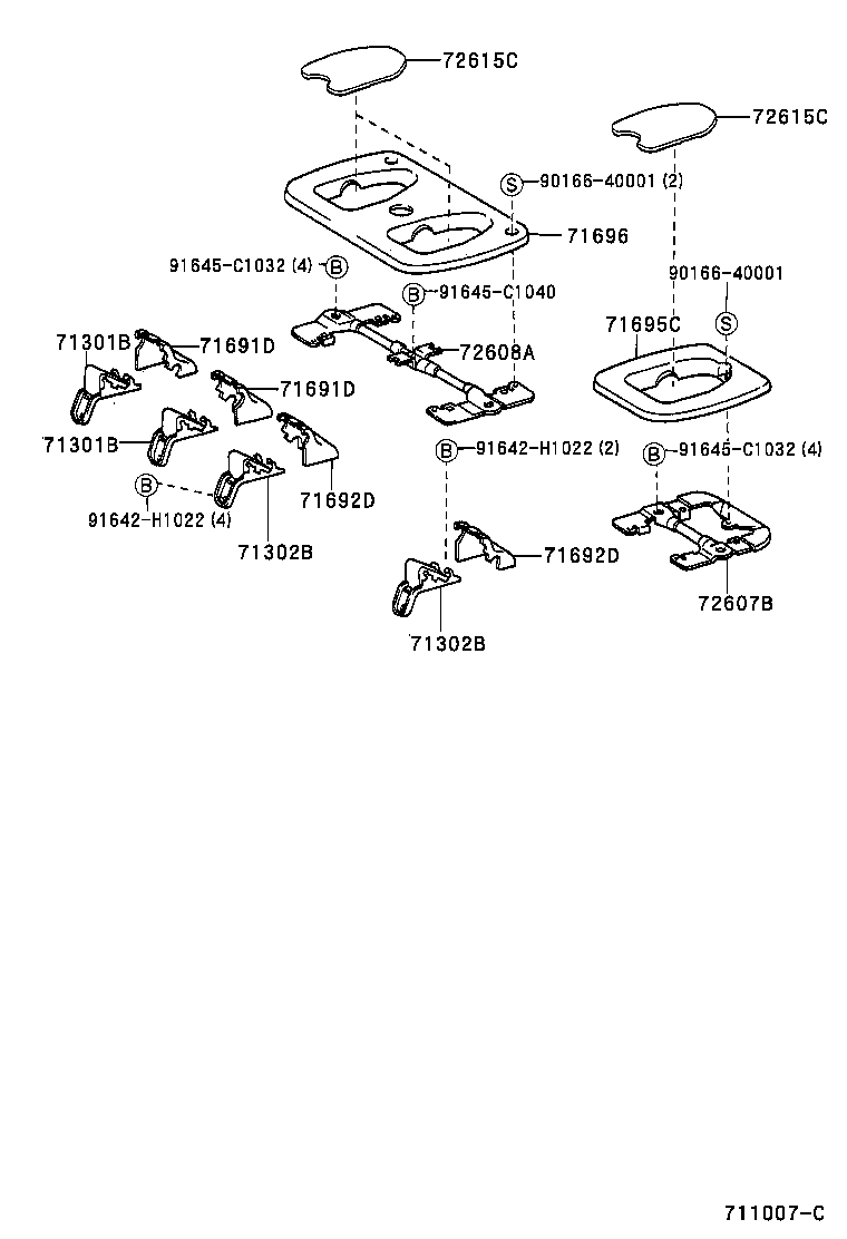  LAND CRUISER 100 105 |  SEAT SEAT TRACK