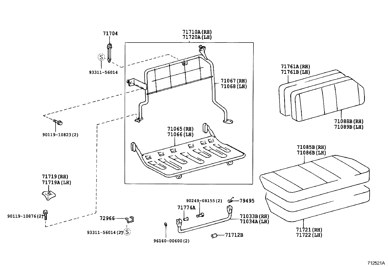  LAND CRUISER 100 105 |  SEAT SEAT TRACK