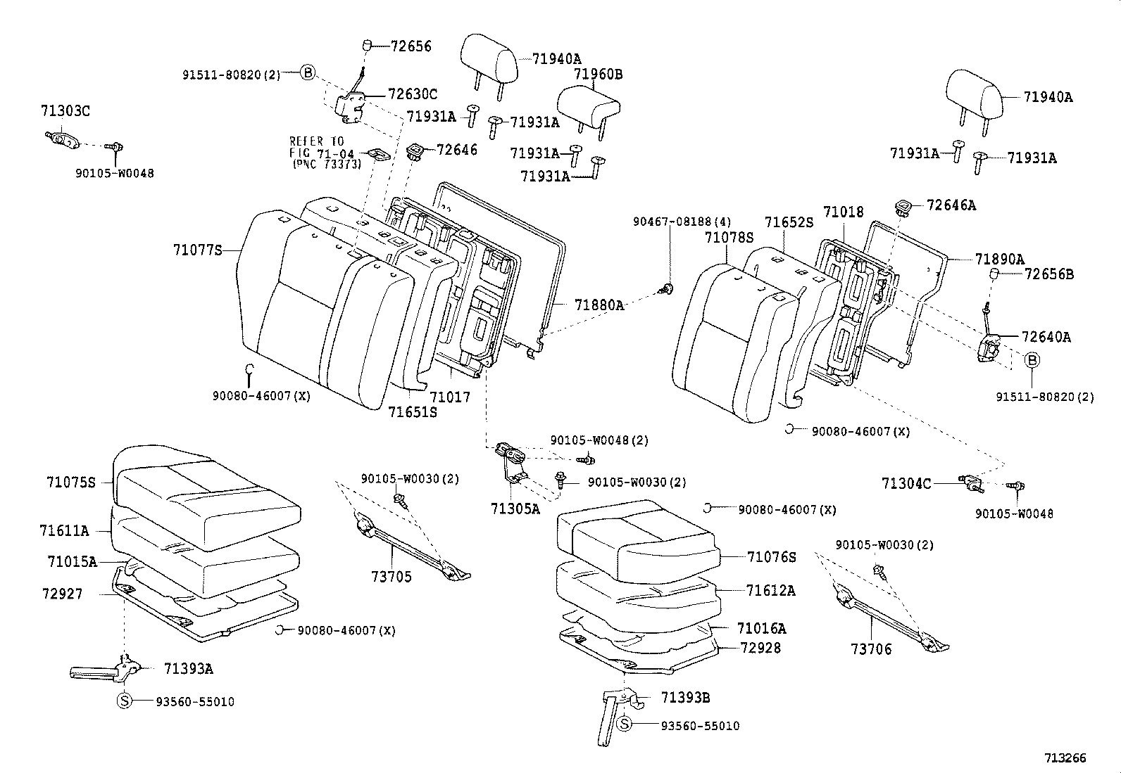  COROLLA |  REAR SEAT SEAT TRACK