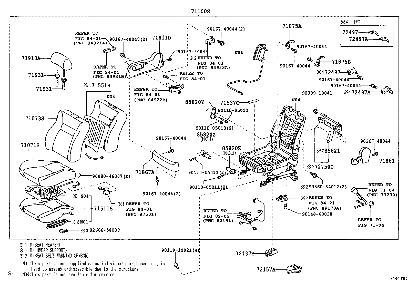  AVENSIS |  FRONT SEAT SEAT TRACK