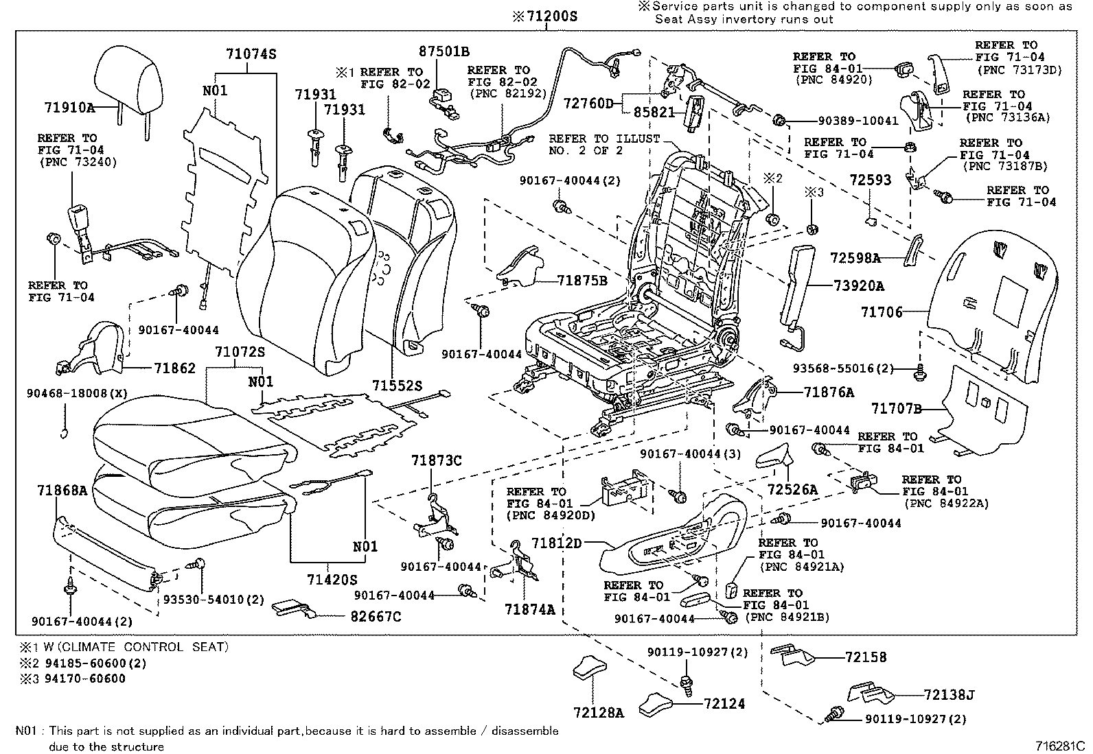  IS250C |  FRONT SEAT SEAT TRACK