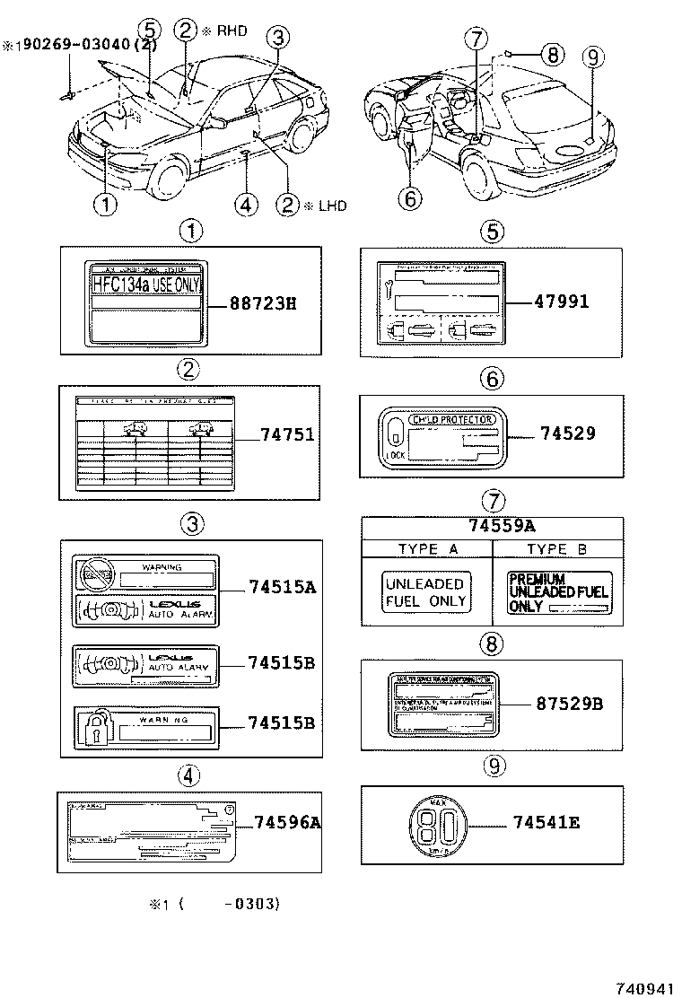  IS200 300 |  CAUTION PLATE EXTERIOR INTERIOR