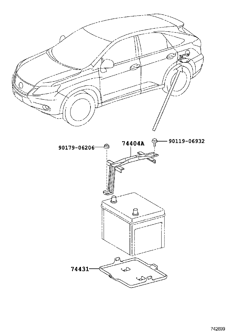  RX270 350 450H |  BATTERY CARRIER