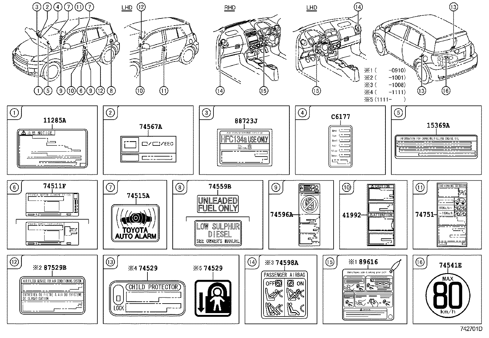  URBAN CRUISER |  CAUTION PLATE EXTERIOR INTERIOR