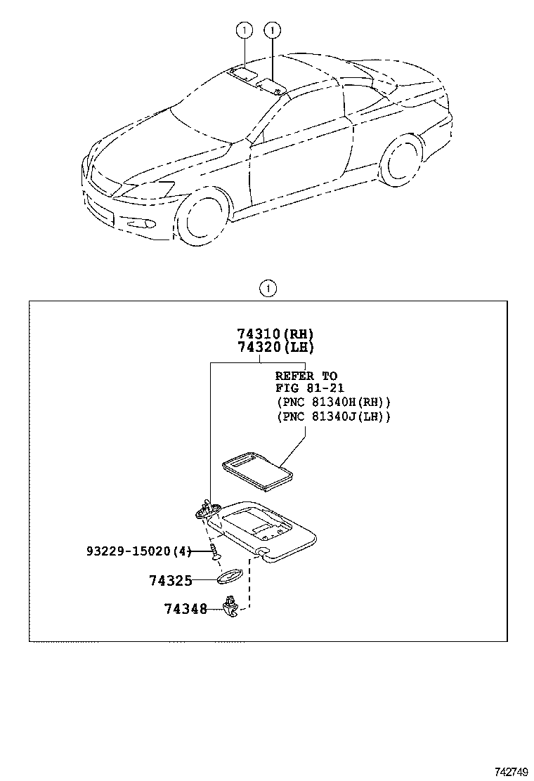  IS250C |  ARMREST VISOR