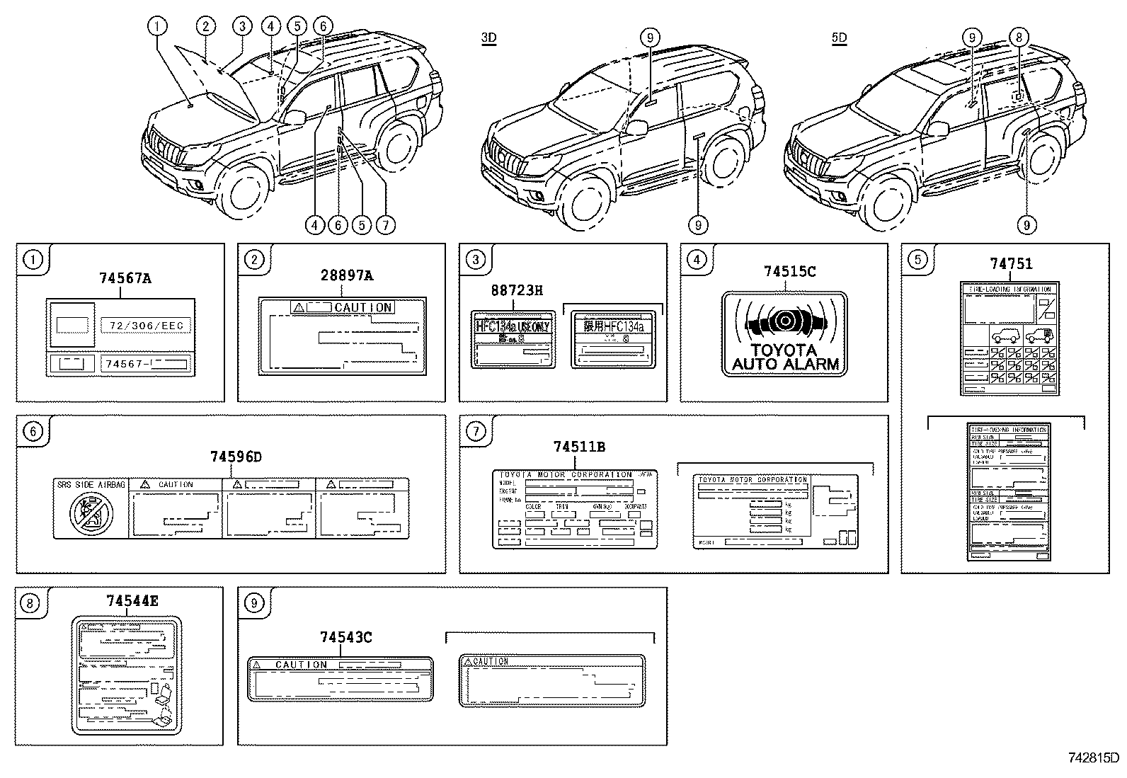  LAND CRUISER 150 |  CAUTION PLATE