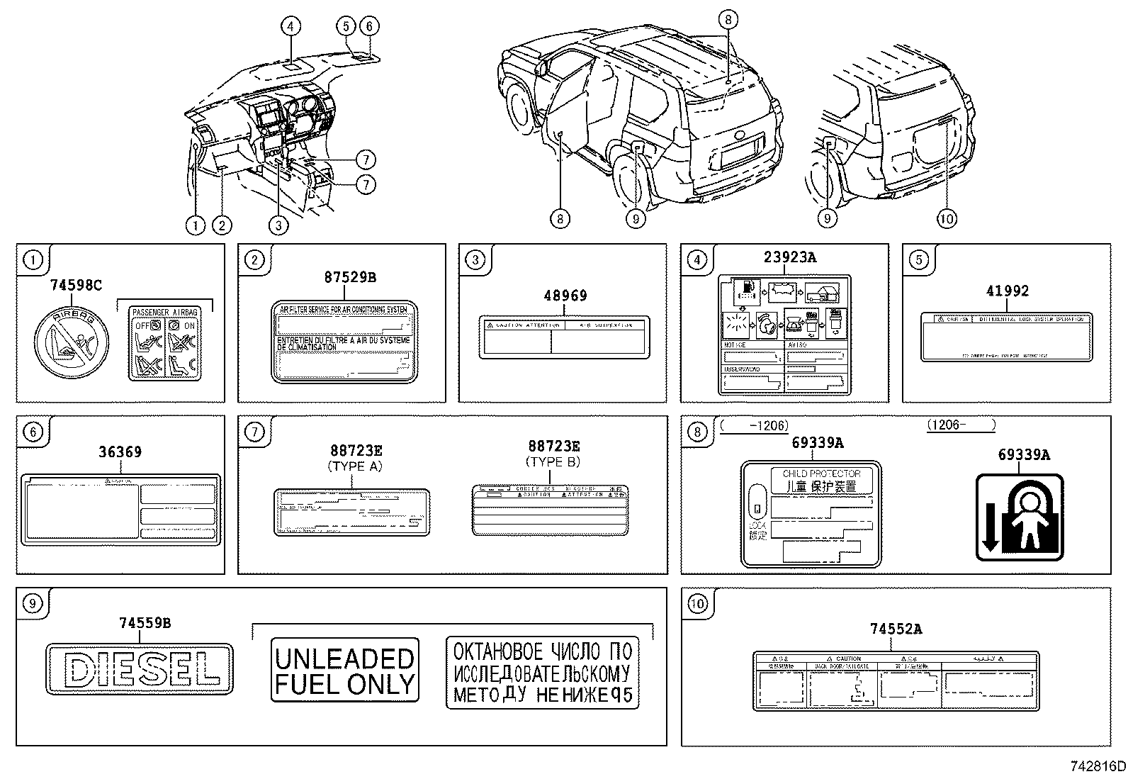  LAND CRUISER 150 |  CAUTION PLATE