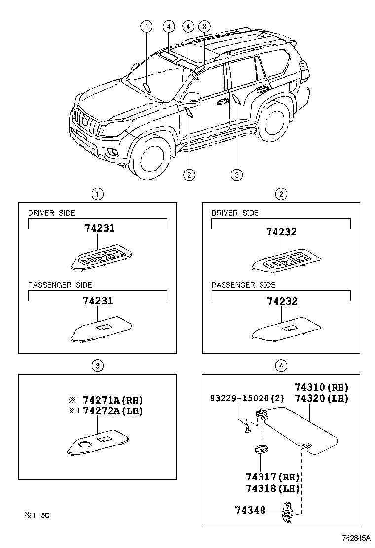  LAND CRUISER 150 |  ARMREST VISOR