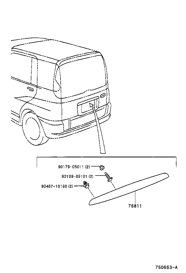  YARIS ECHO VERSO |  REAR MOULDING