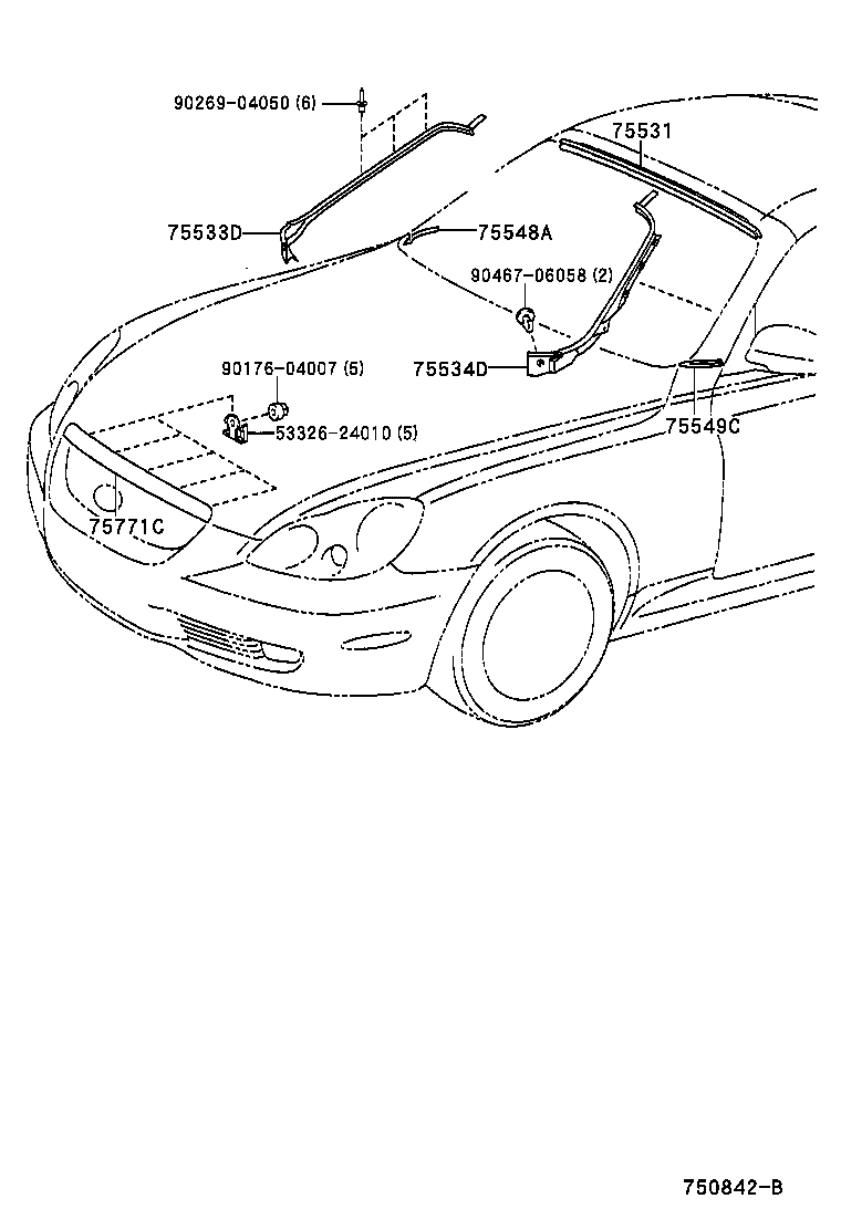  SC430 |  FRONT MOULDING