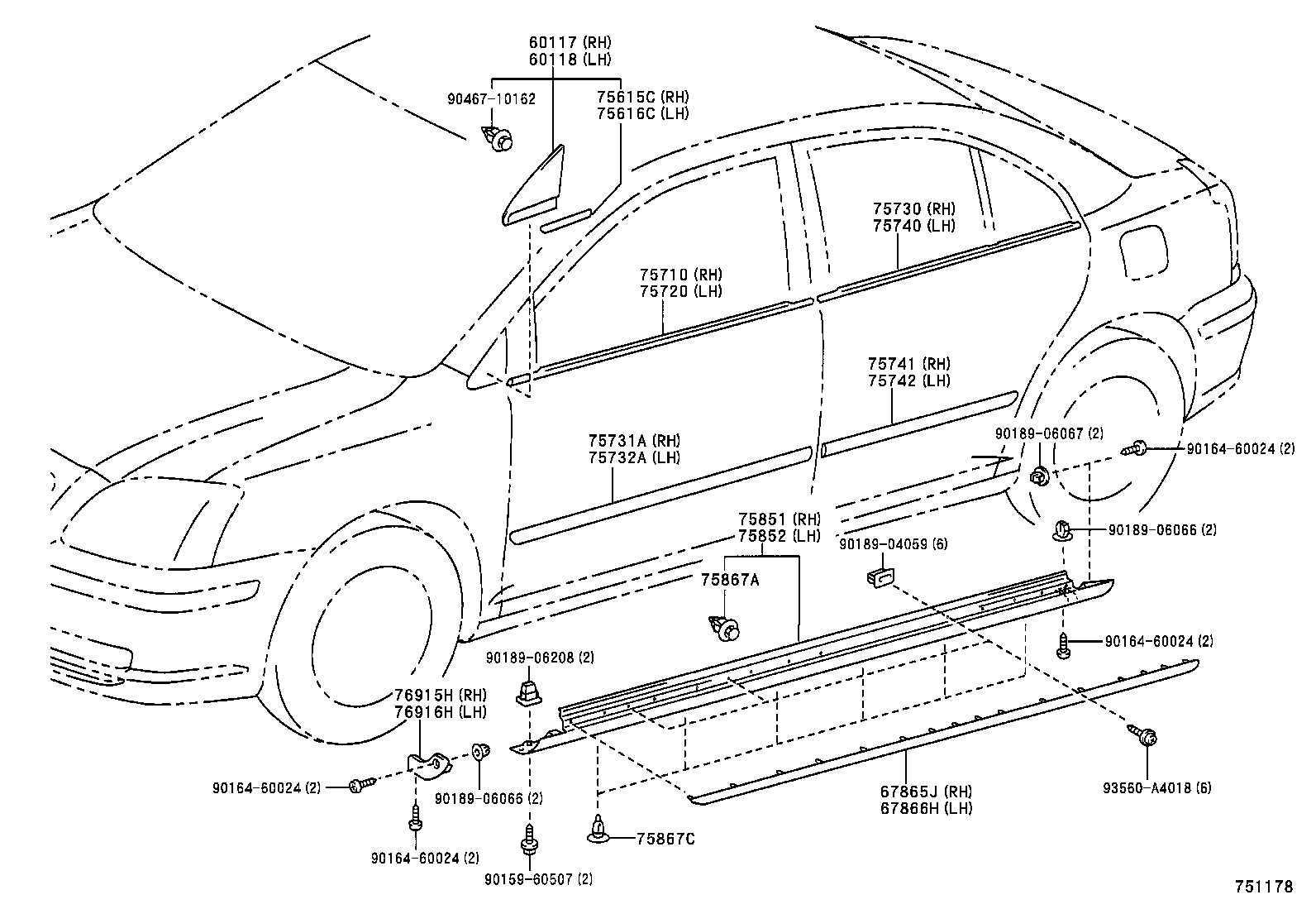  AVENSIS |  SIDE MOULDING