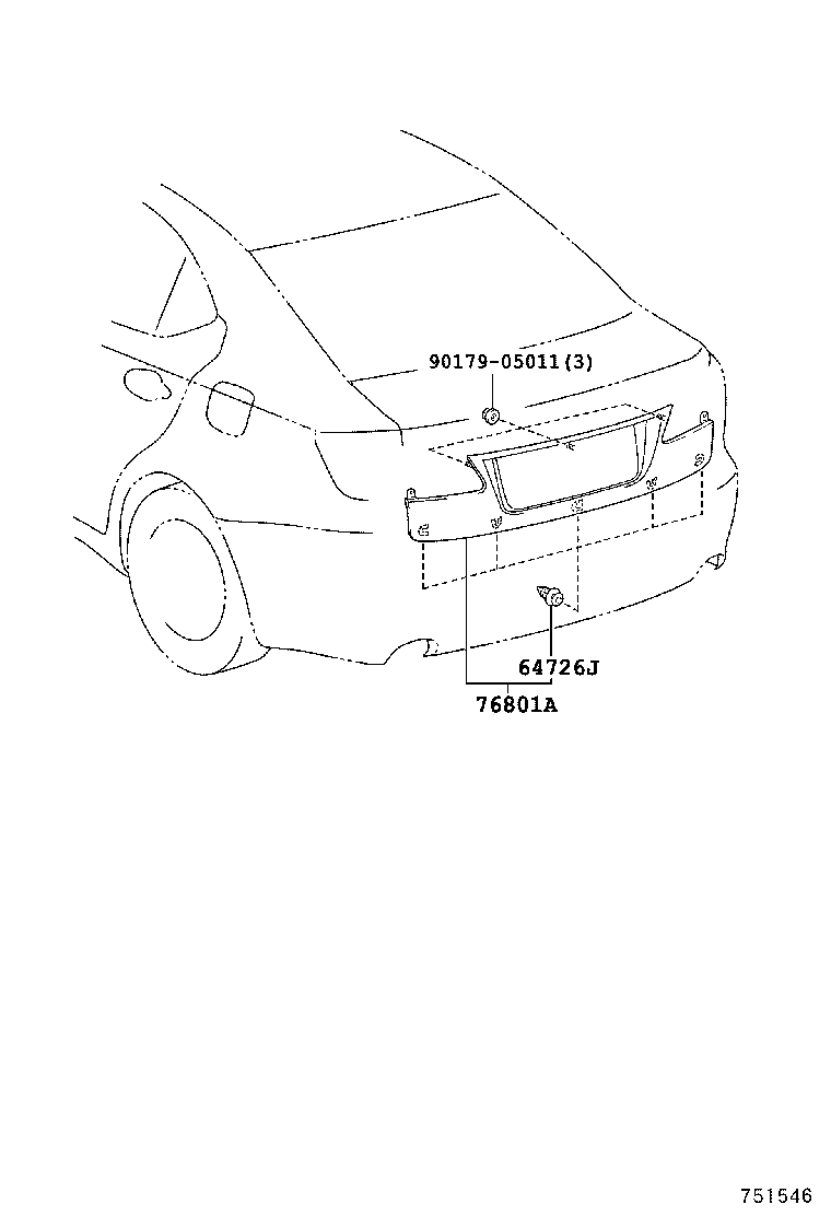  IS250 350 2 D |  REAR MOULDING