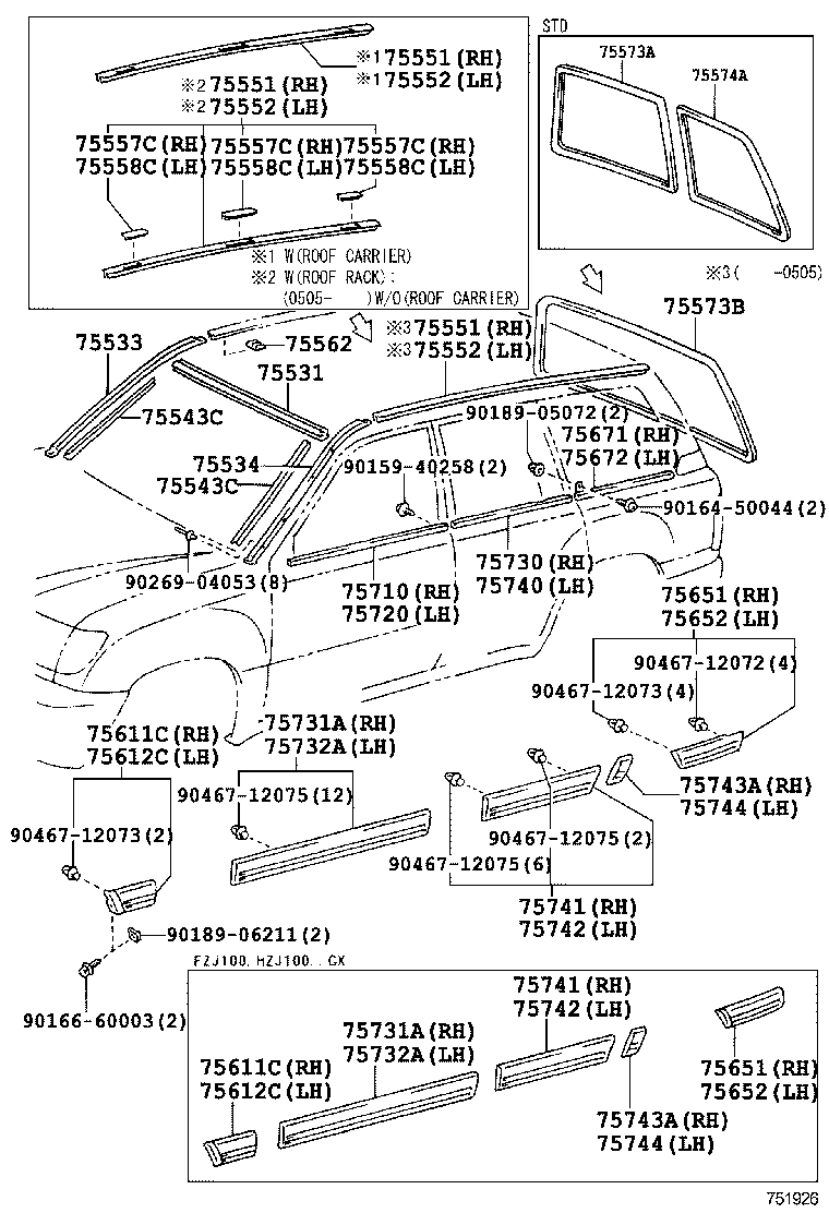  LAND CRUISER 100 105 |  MOULDING