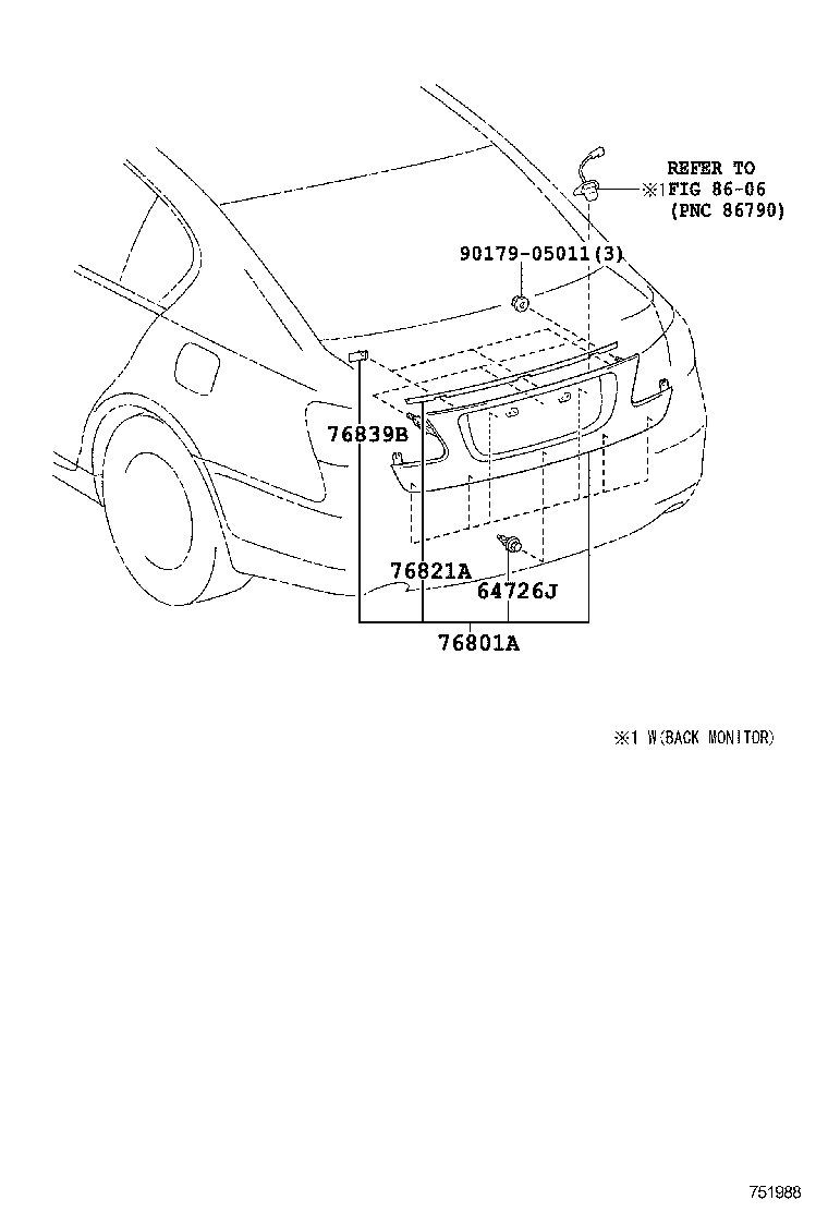  GS450H |  REAR MOULDING