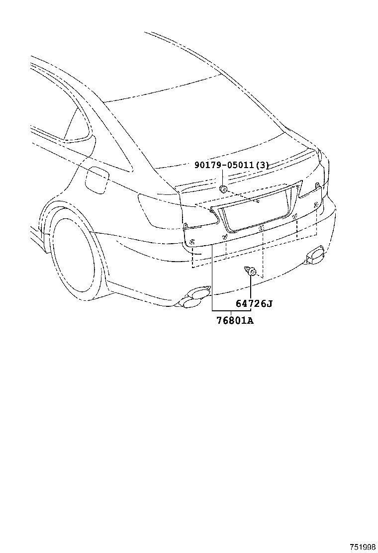  IS F |  REAR MOULDING