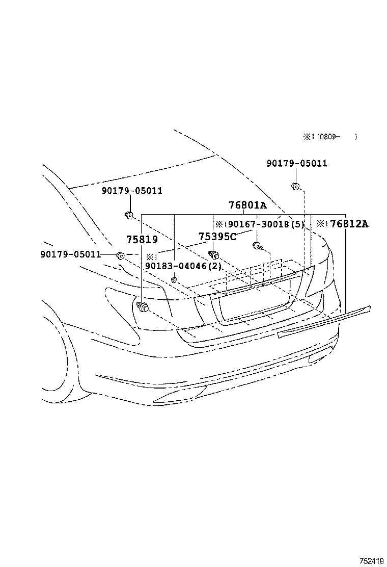  LS460 460L |  REAR MOULDING