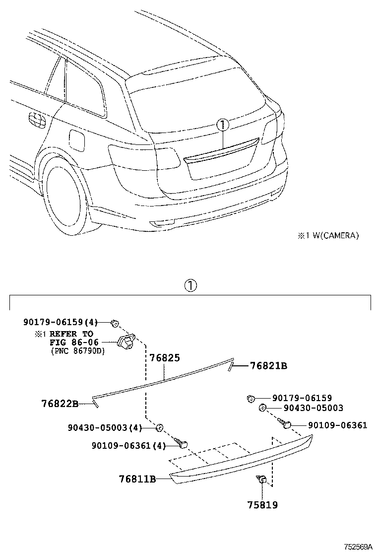  AVENSIS |  REAR MOULDING