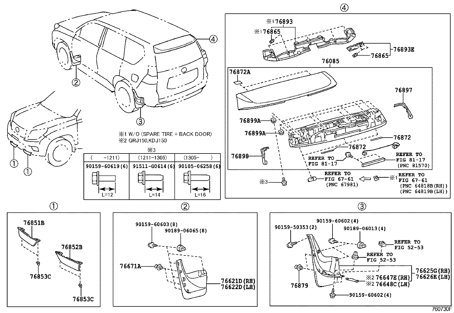  LAND CRUISER 150 |  SPOILER SIDE MUDGUARD