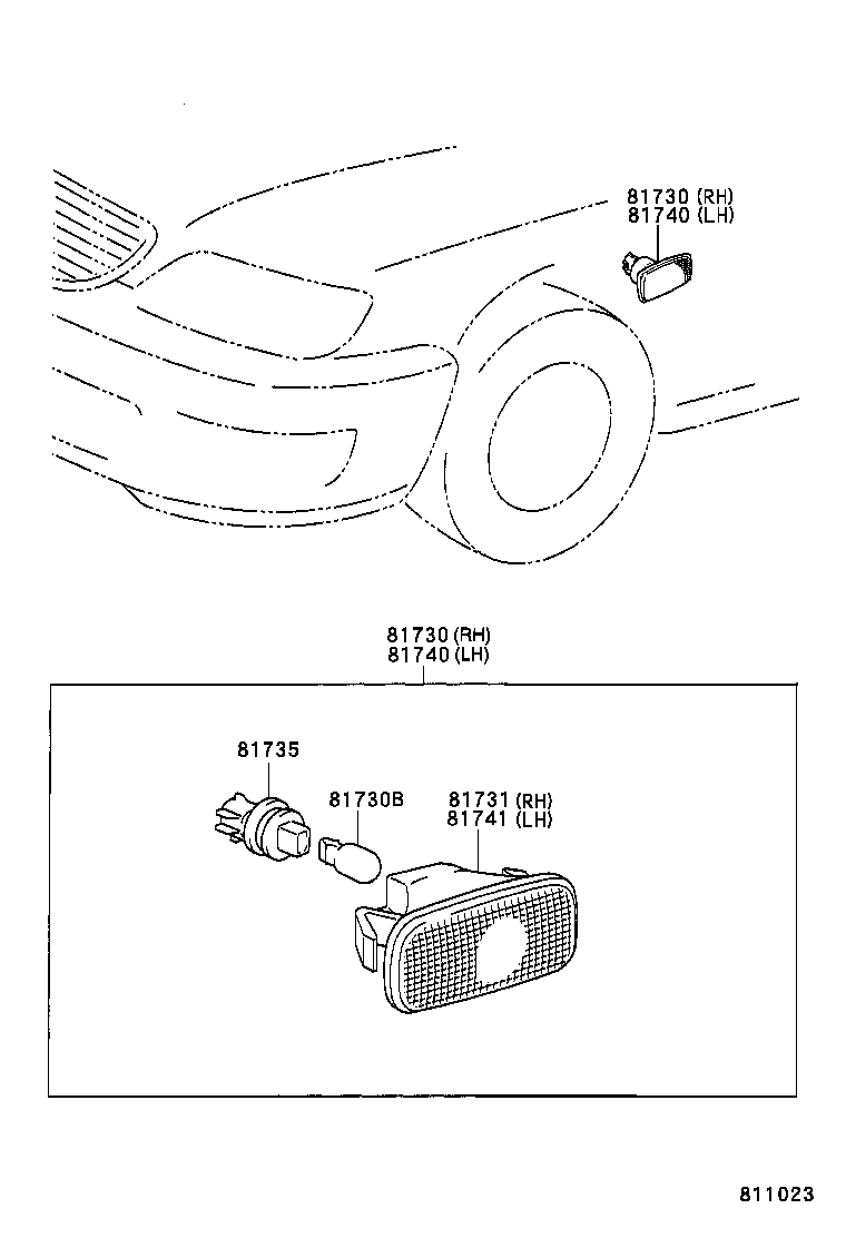  IS200 300 |  SIDE TURN SIGNAL LAMP OUTER MIRROR LAMP