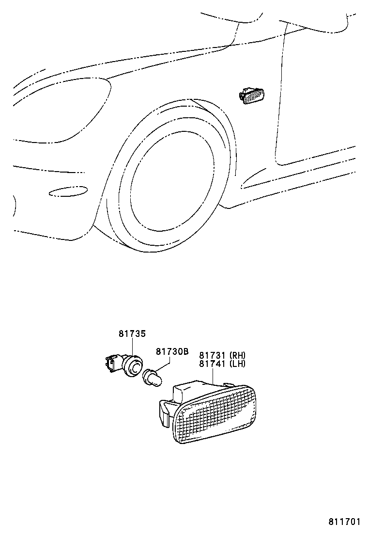  SC430 |  SIDE TURN SIGNAL LAMP OUTER MIRROR LAMP