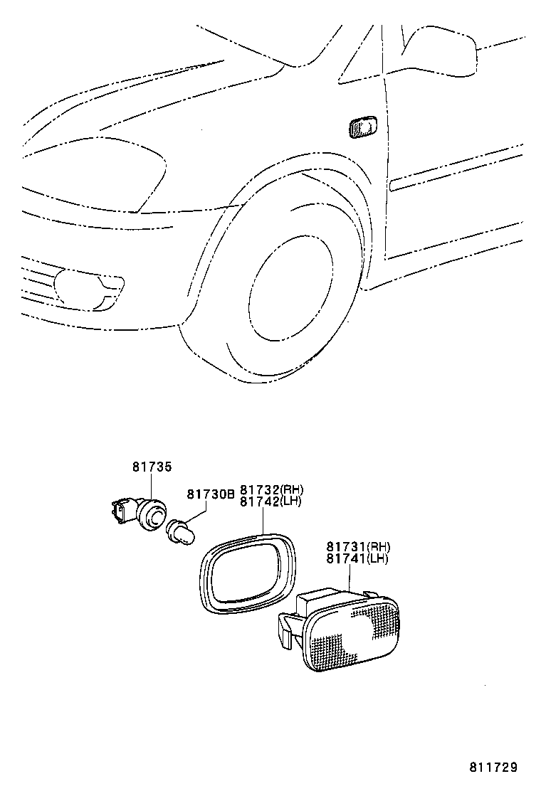  PICNIC AVENSIS VERSO |  SIDE TURN SIGNAL LAMP OUTER MIRROR LAMP