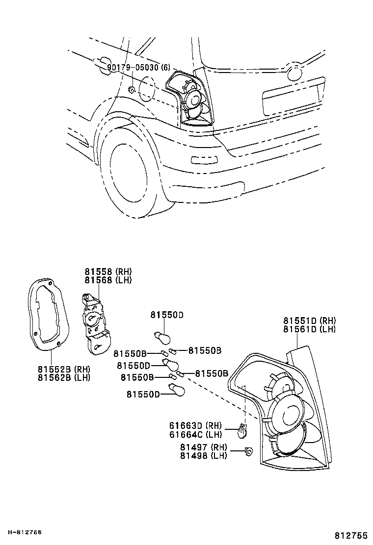  COROLLA VERSO |  REAR COMBINATION LAMP