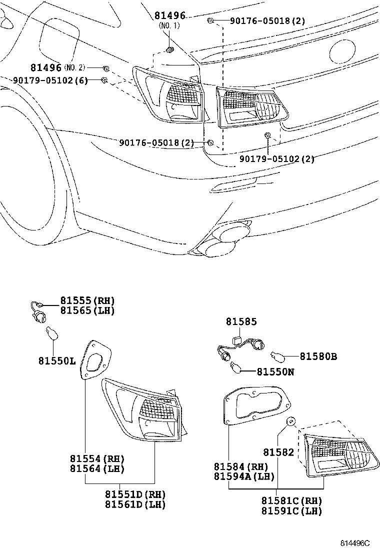  IS F |  REAR COMBINATION LAMP