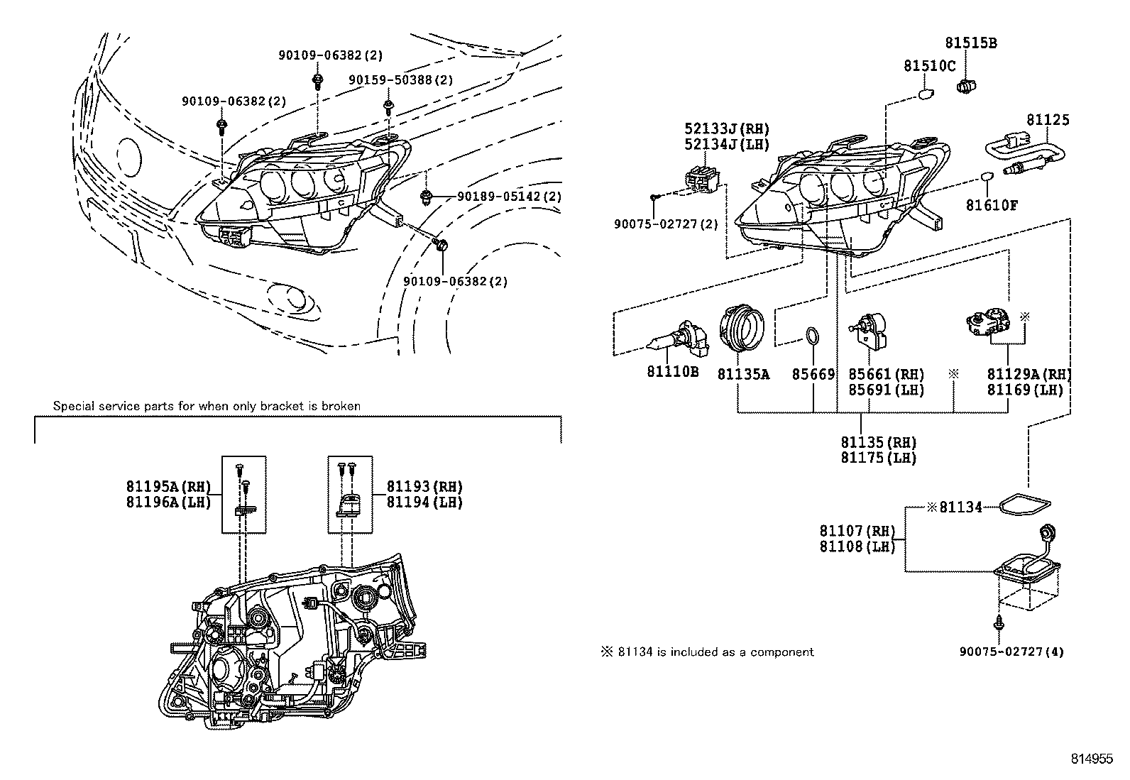  RX270 350 450H |  HEADLAMP