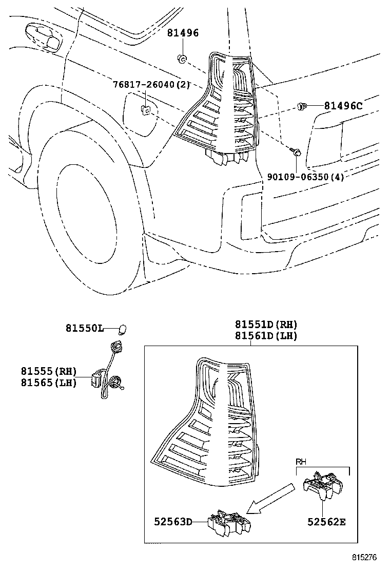  GX460 |  REAR COMBINATION LAMP