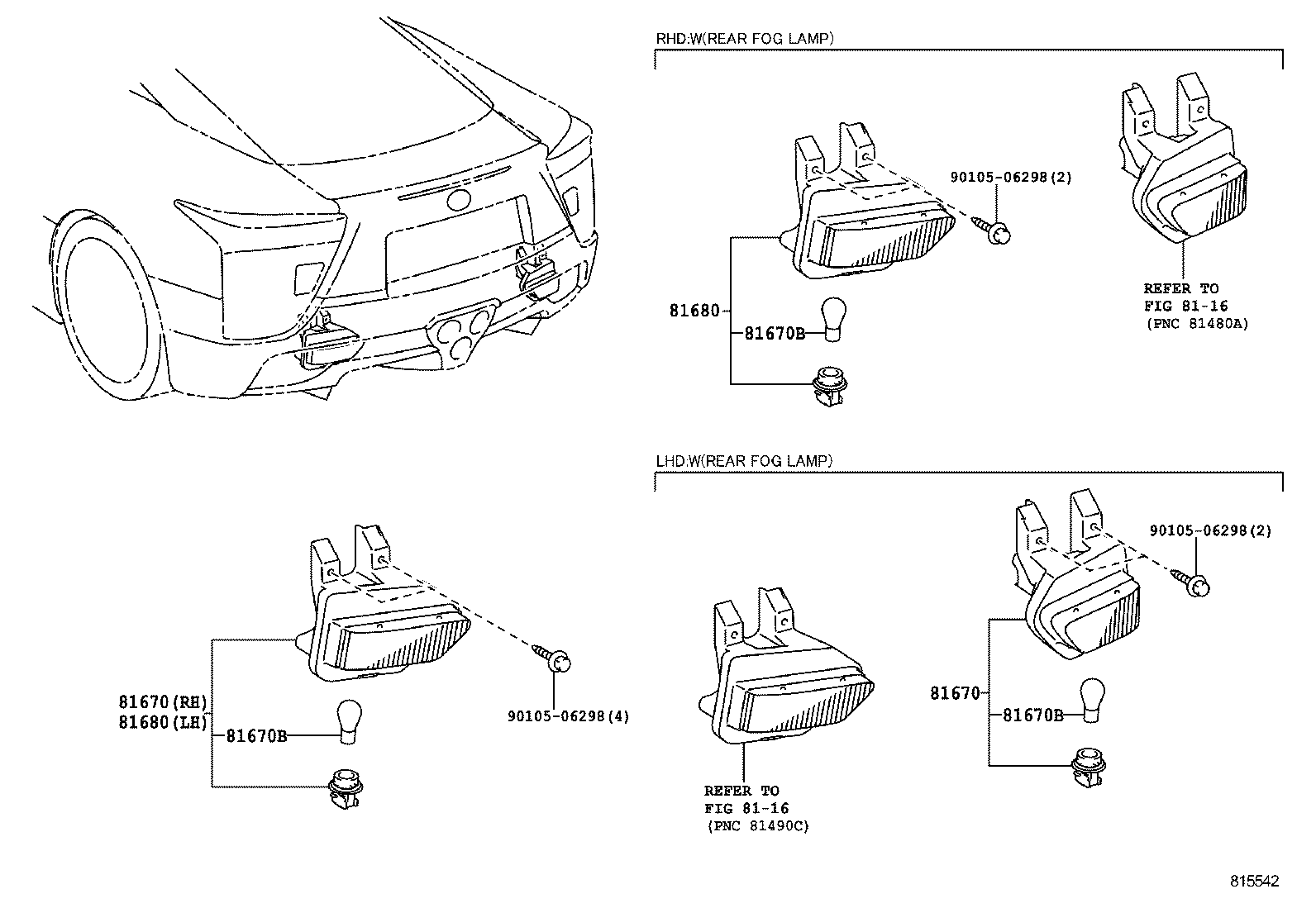  LFA |  BACK UP LAMP