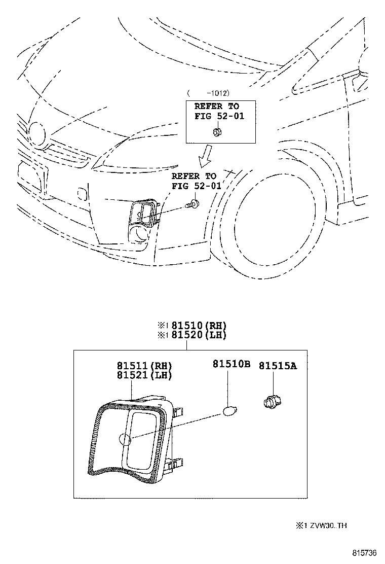  PRIUS |  FRONT TURN SIGNAL LAMP