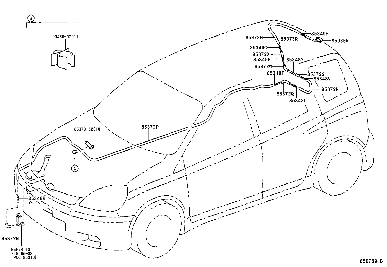  YARIS ECHO VERSO |  REAR WASHER