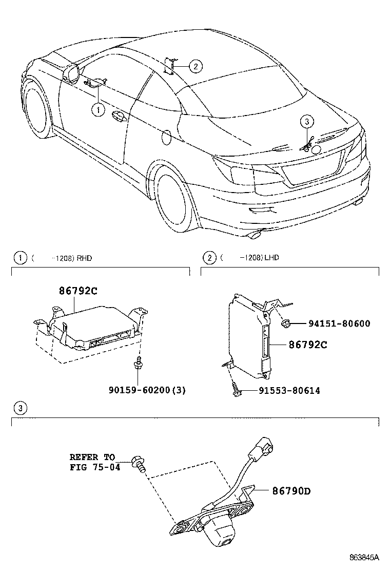  IS250C |  REAR MONITOR DISPLAY CAMERA