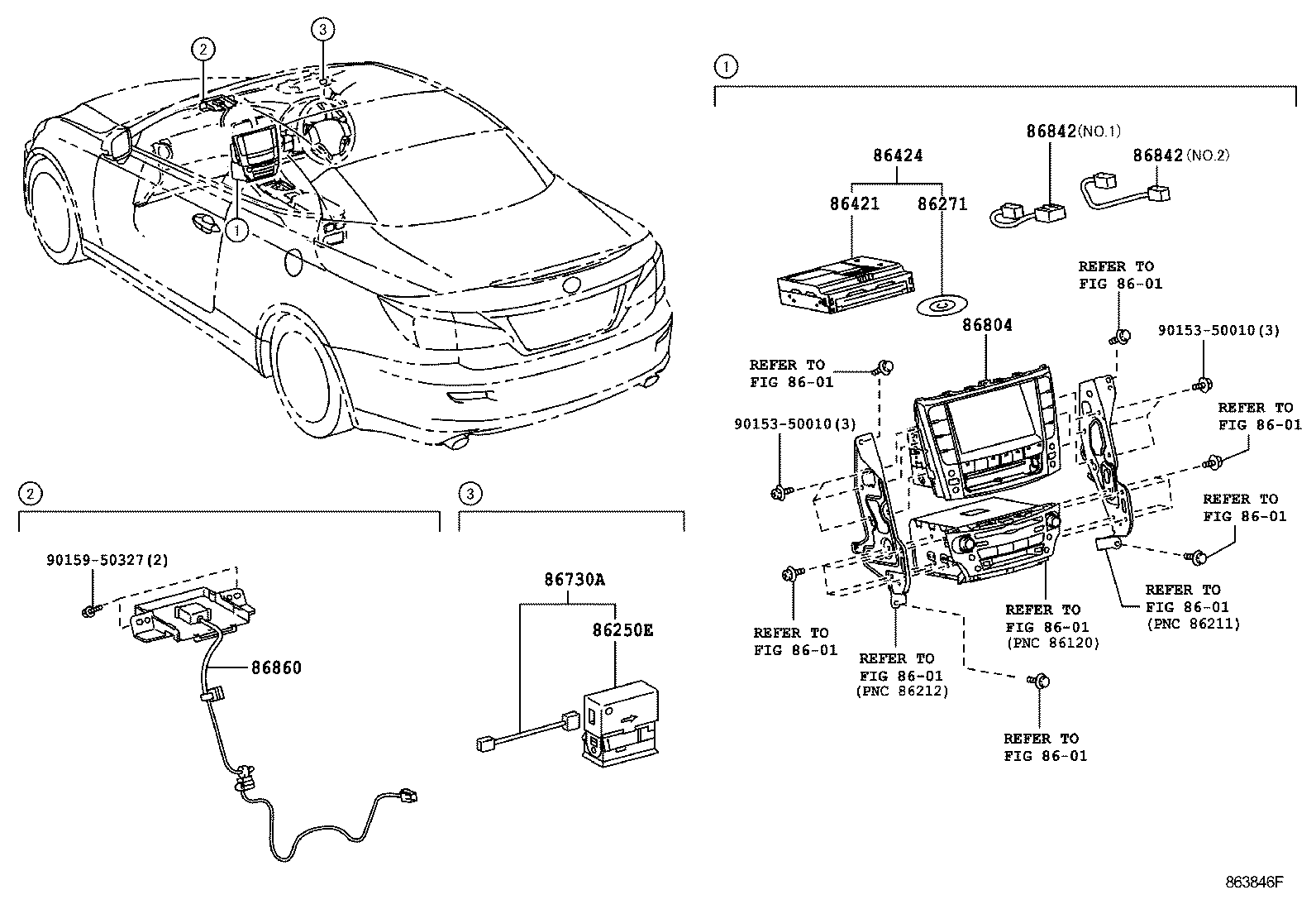  IS250C |  NAVIGATION FRONT MONITOR DISPLAY