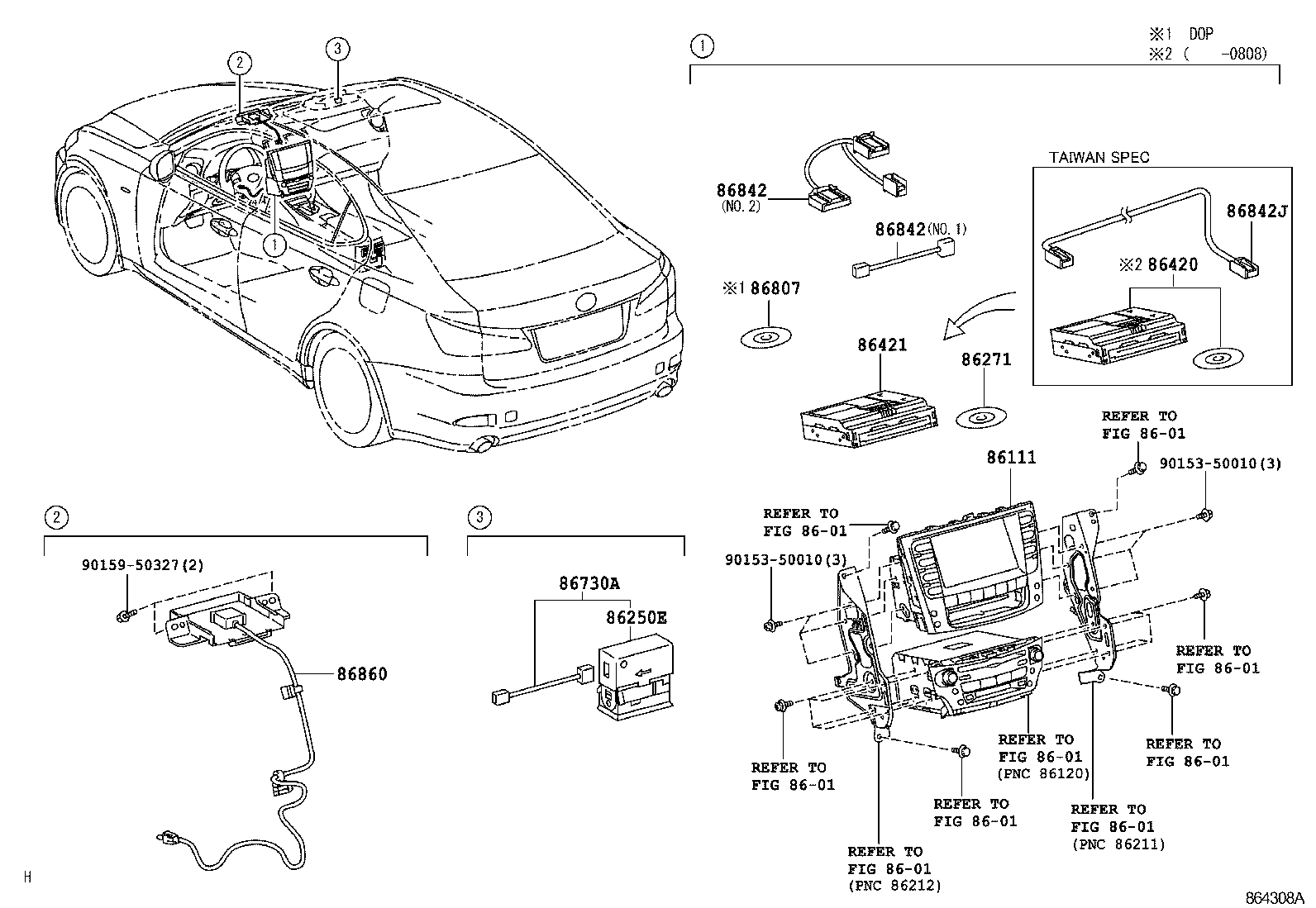  IS250 350 2 D |  NAVIGATION FRONT MONITOR DISPLAY