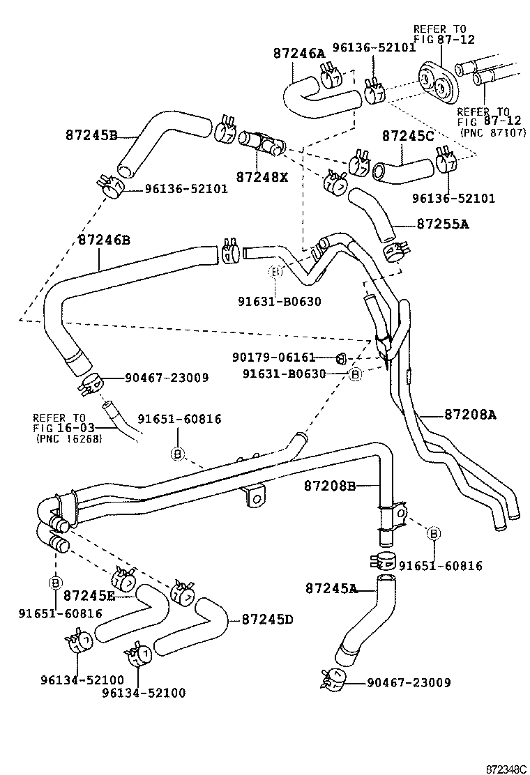  LAND CRUISER 100 105 |  HEATING AIR CONDITIONING WATER PIPING