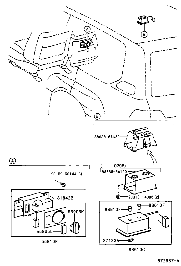  LAND CRUISER 100 105 |  HEATING AIR CONDITIONING CONTROL AIR DUCT